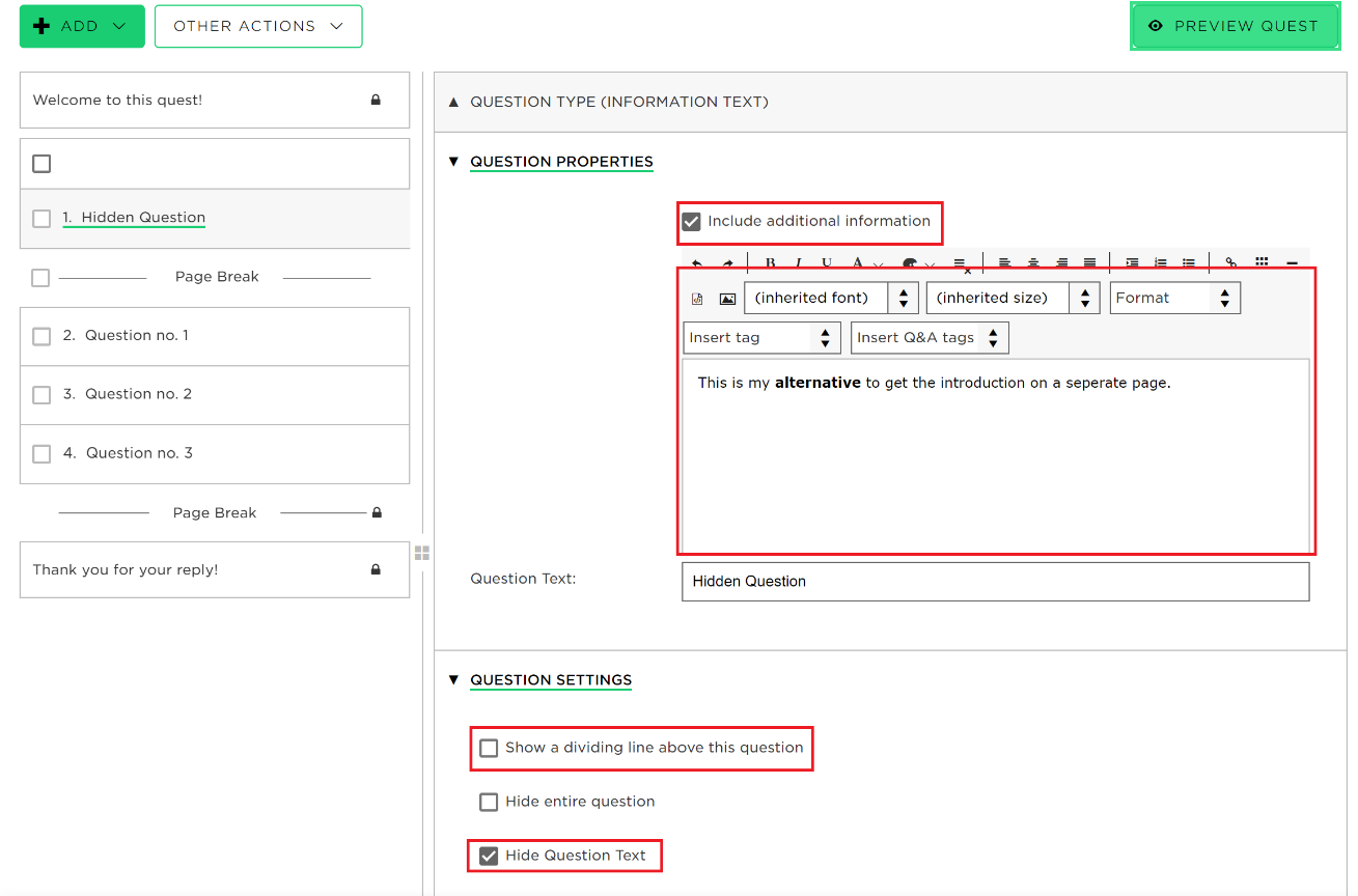 Include additional information