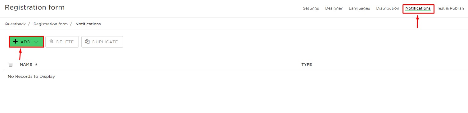 add a notification