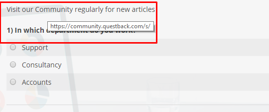 The above example will result in the following output in the Quest