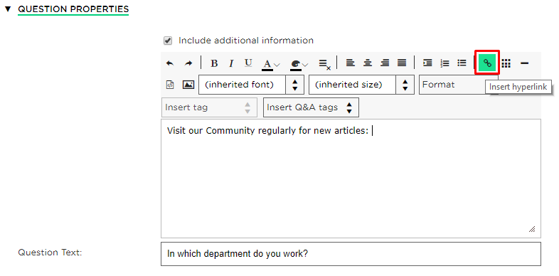 To add your link, click Insert hyperlink