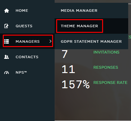 select Managers and then choose Theme Manger