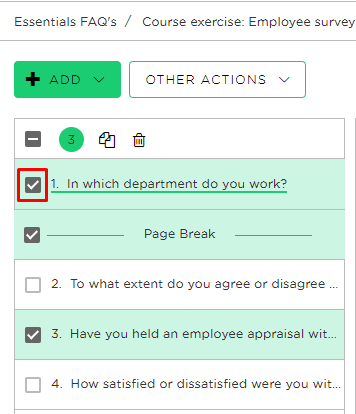 How to Select Multiple Questions