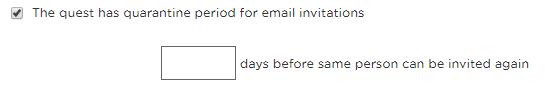 The quest has quarantine period for email invitations