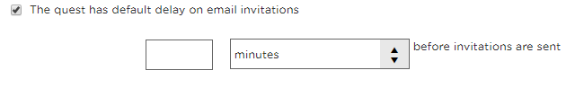 The quest has default delay on email invitations