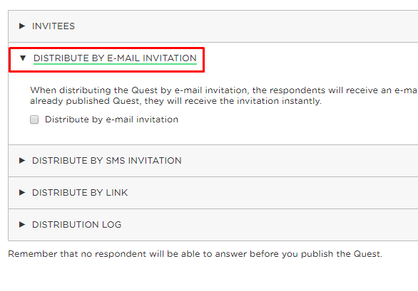 Distribute by e-mail invitation
