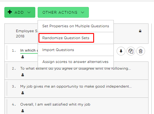 Randomize Questions Sets