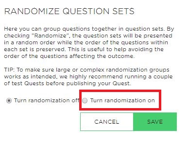 Turn randomization on