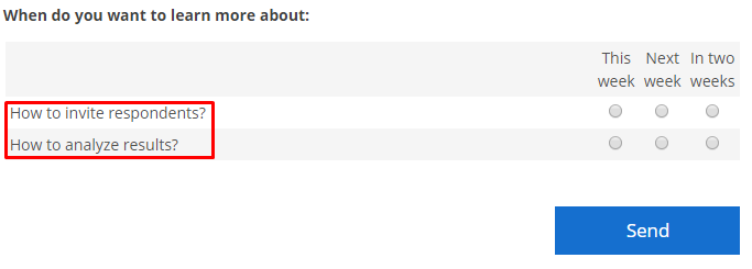 only the corresponding, relevant follow-up questions are presented