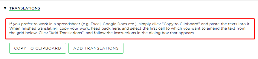 An alternative method is to do the translation work in a spreadsheet