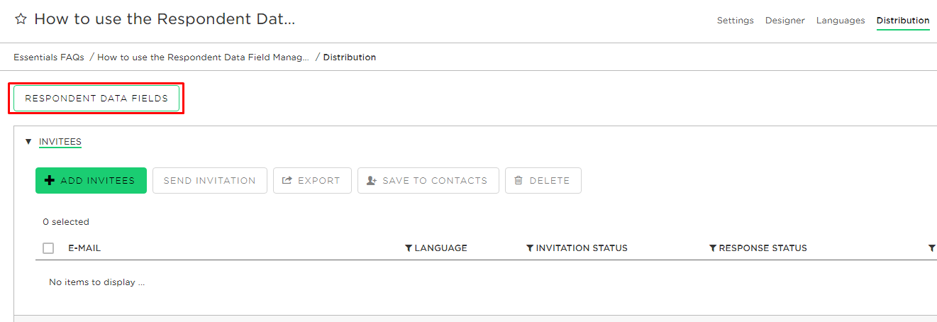 Use the Respondent Data Manager Fields