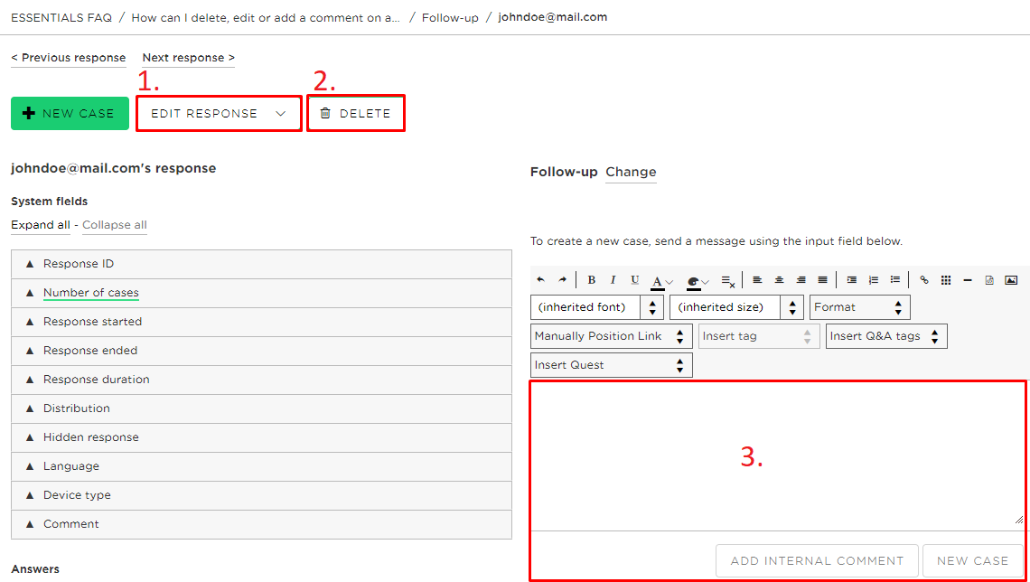 individual answer form edit