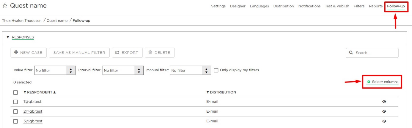 How can I edit columns of response forms