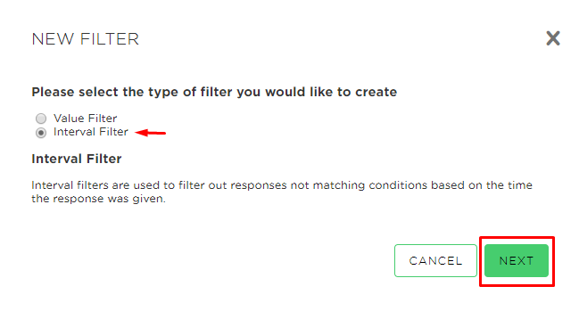 select Interval Filter and click Next