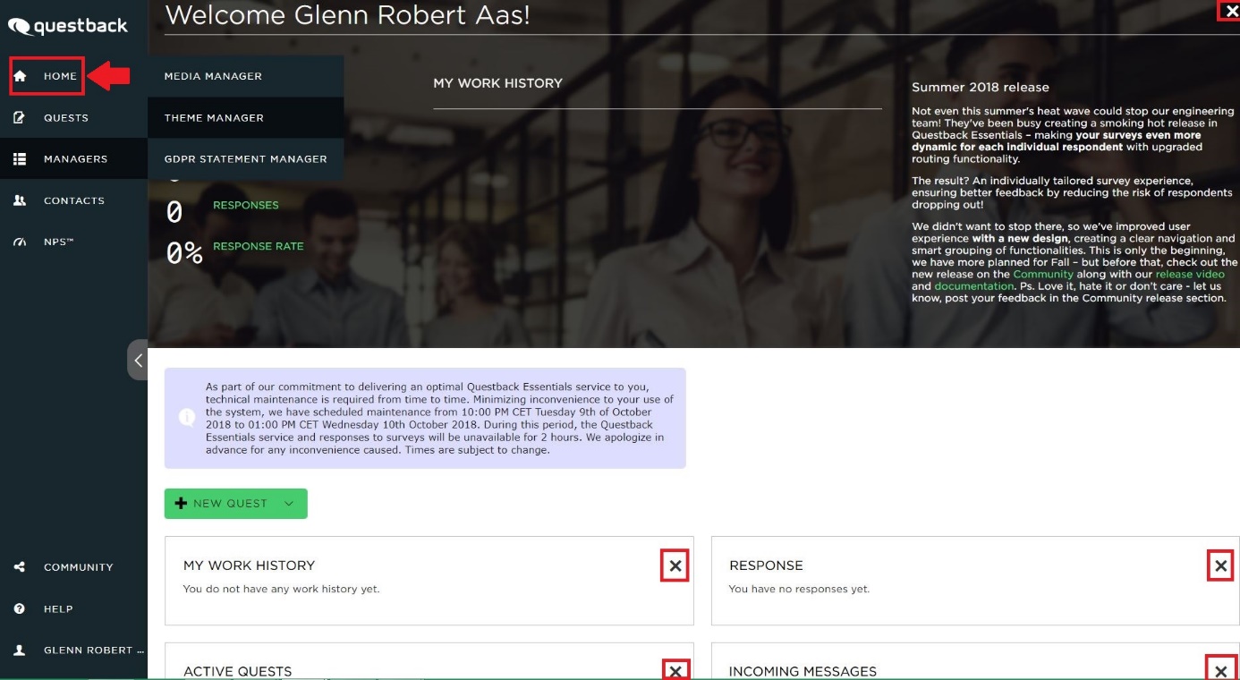 Here you can choose to hide information boxes