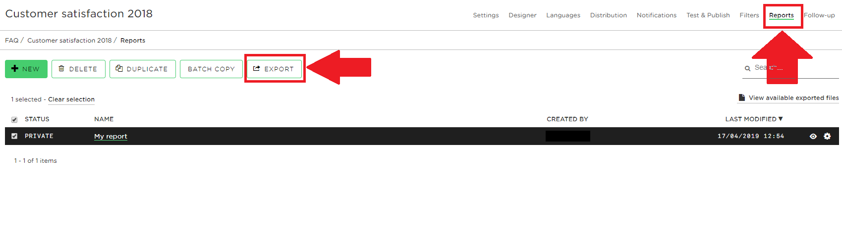 How to use Export