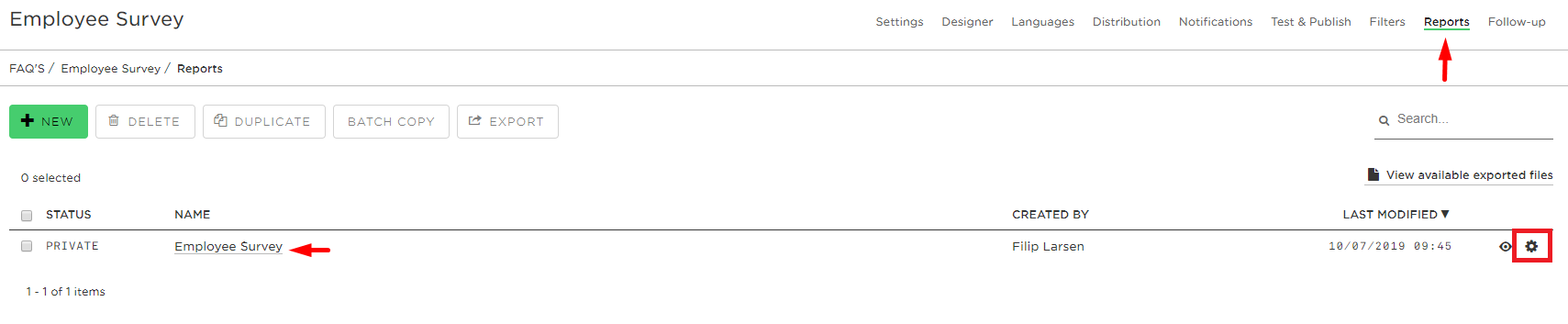 How to use Report Settings