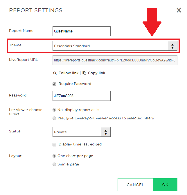 Change the Theme of the LiveReport