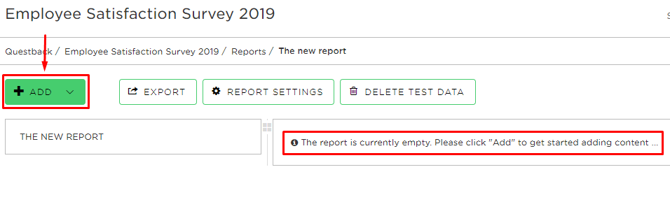 The new reports are empty at the creation stage